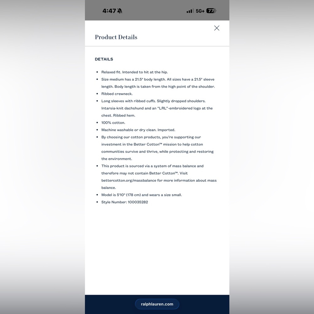 Ralph Lauren cream Intarsia-Knit Dachshund Cotton Sweater - Picture 5 of 5